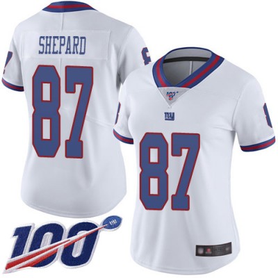 Nike New York Giants #87 Sterling Shepard White Women's Stitched NFL Limited Rush 100th Season Jersey